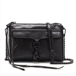 Rebecca Minkoff All Black Leather Mini Mac Bag